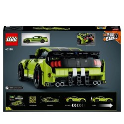 LEGO 42138 Technic La Ford Mustang Shelby GT500, Maquette de Voiture de Course a Construire a Rétrofriction, Jouet avec Appli R