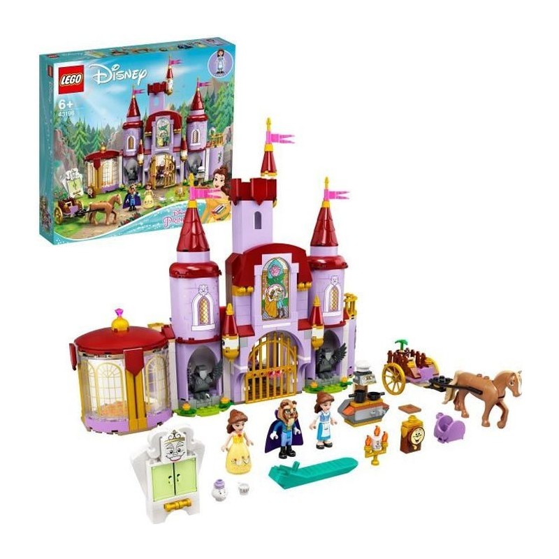 LEGO 43196 Disney Le château de la Belle et la Bete, jouet du film Disney avec mini figurines