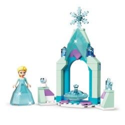 LEGO 43199 Disney La Cour du Château d'Elsa, Jouet de Construction pour Enfants, Mini-Poupée Reine des Neiges 2 et Robe Diaman