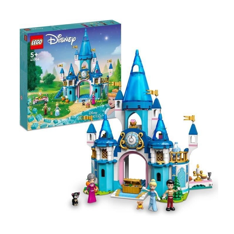 LEGO Disney Princess 43206 Le Château de Cendrillon et du Prince Charmant, Jouet des 5 Ans