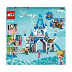 LEGO Disney Princess 43206 Le Château de Cendrillon et du Prince Charmant, Jouet des 5 Ans