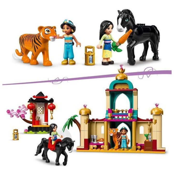 LEGO 43208 Disney Princess Les Aventures de Jasmine et Mulan, Jouet de