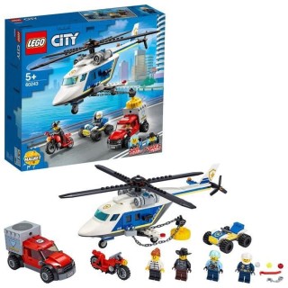 LEGO City 60243 L'Arrestation en Hélicoptere, Jouet, Moto et Camion,