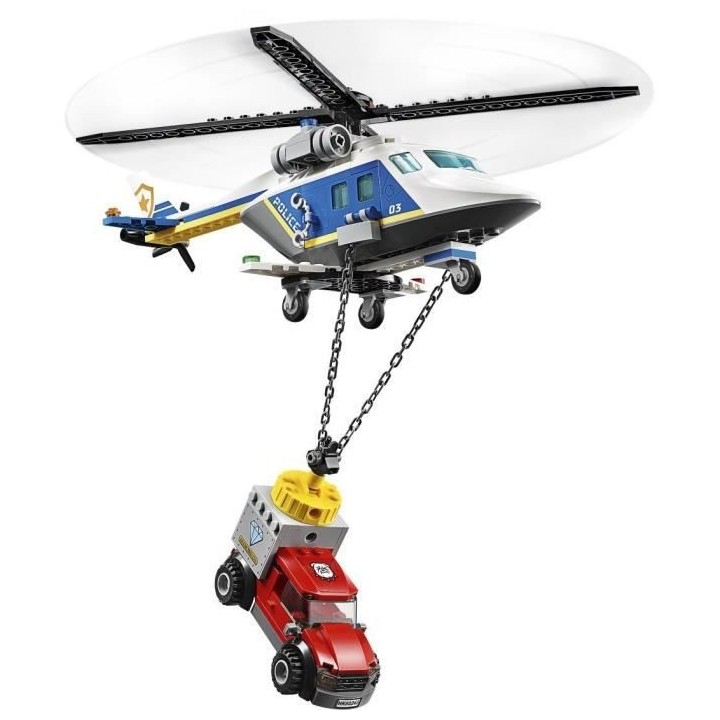 LEGO City 60243 L'Arrestation en Hélicoptere, Jouet, Moto et Camion,