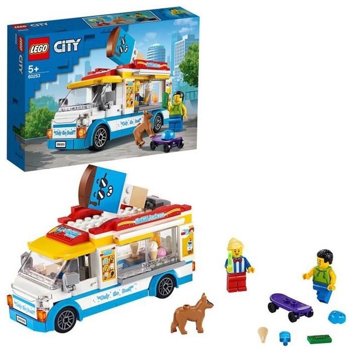 LEGO City 60253 Le camion de la marchande de glaces, Kit de Constructi