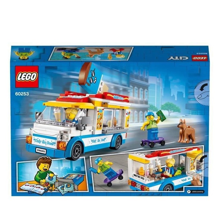 LEGO City 60253 Le camion de la marchande de glaces, Kit de Constructi