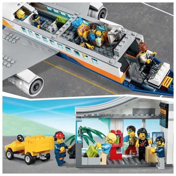 LEGO City 60262 L'Avion de Passagers, Jouet Aéroport, Figurine Pilote