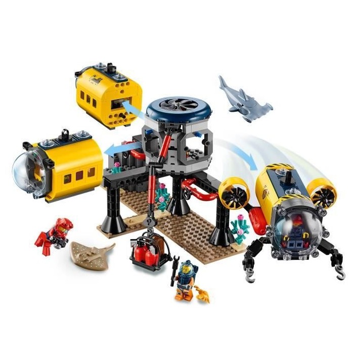 LEGO City 60265 La Base d'Exploration Océanique, Jouet Sous Marin, Ma