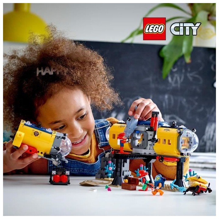 LEGO City 60265 La Base d'Exploration Océanique, Jouet Sous Marin, Ma