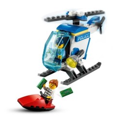 LEGO City 60275 L'Hélicoptere de la Police, Jouet avec Minifigurines, Policier, Jet-Ski