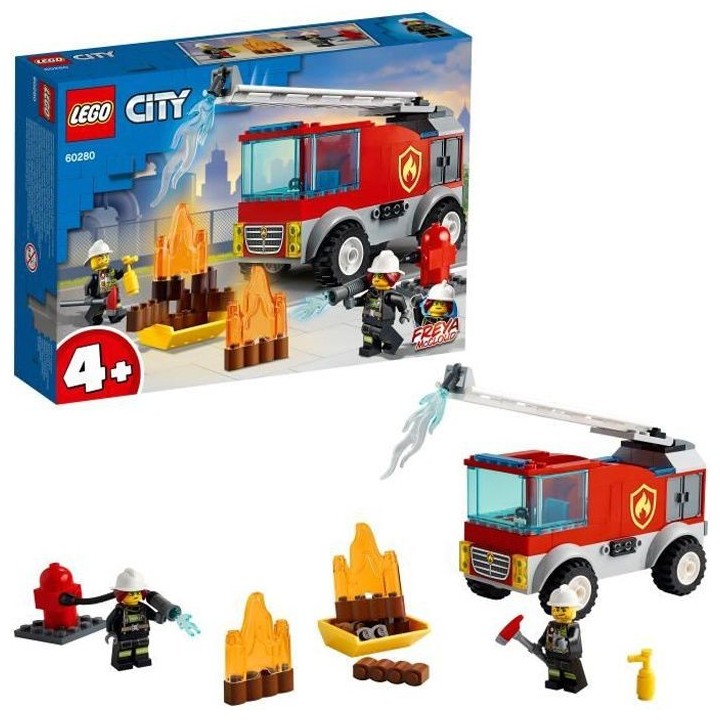 LEGO City 60280 Le Camion des Pompiers avec Échelle, Jouet Éducatif,
