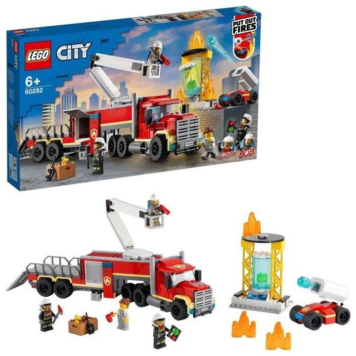 LEGO City 60282 L'unité de commandement des pompiers, Jeu de construc