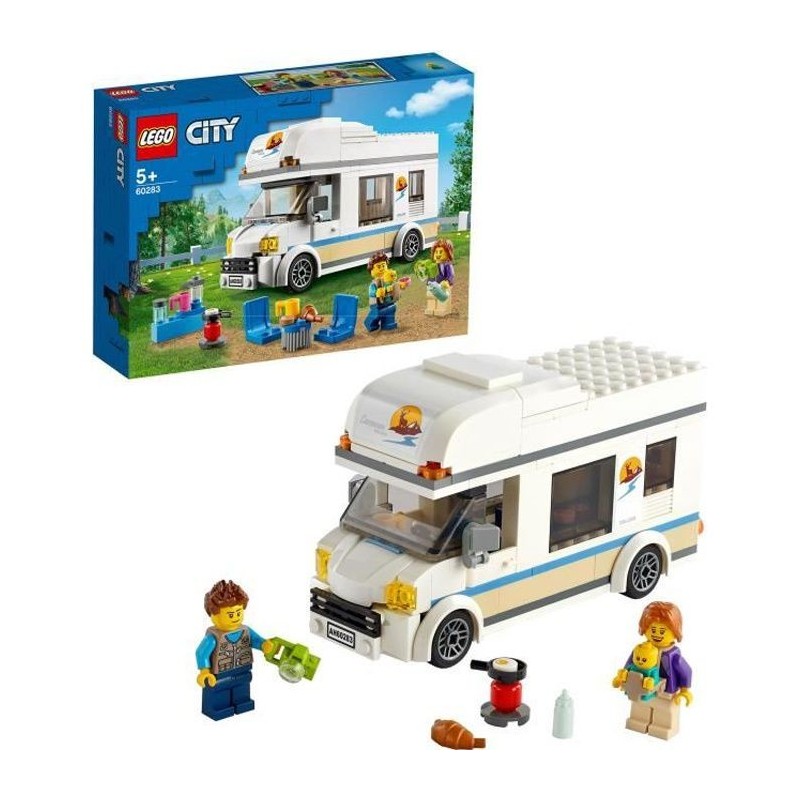 LEGO City 60283 Le Camping-Car de Vacances, Jouet pour Enfants 5 Ans, Foret LEGO, Véhicule, Camping, Jeu de Voyage