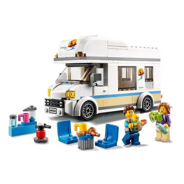 LEGO City 60283 Le Camping-Car de Vacances, Jouet pour Enfants 5 Ans,