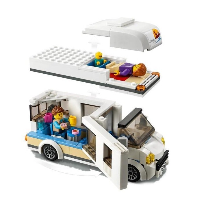 LEGO City 60283 Le Camping-Car de Vacances, Jouet pour Enfants 5 Ans,