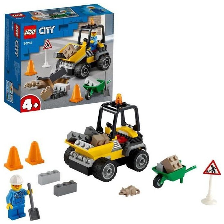 LEGO City 60284 Le Camion de Chantier, Jouet, Engin de Chantier, Charg