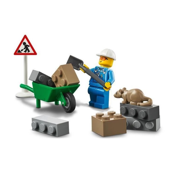 LEGO City 60284 Le Camion de Chantier, Jouet, Engin de Chantier, Charg