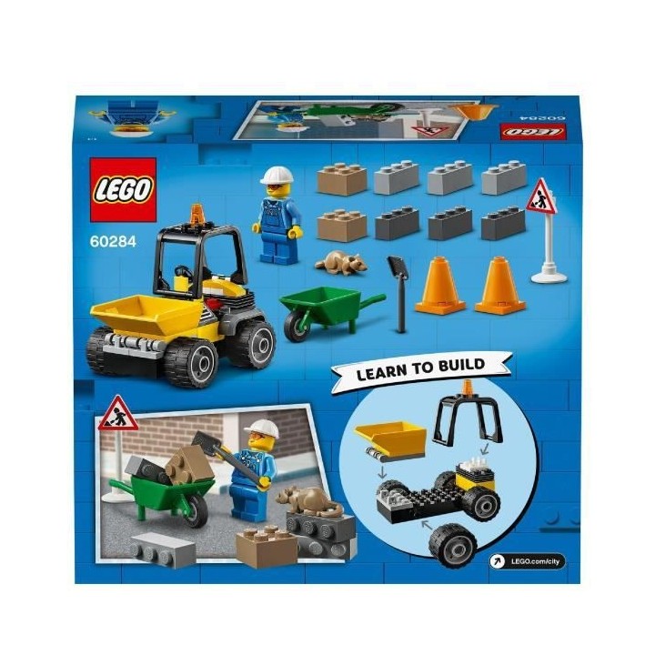 LEGO City 60284 Le Camion de Chantier, Jouet, Engin de Chantier, Charg