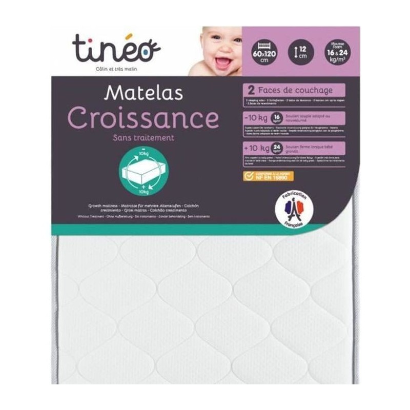 TINEO Matelas croissance 60x120 cm