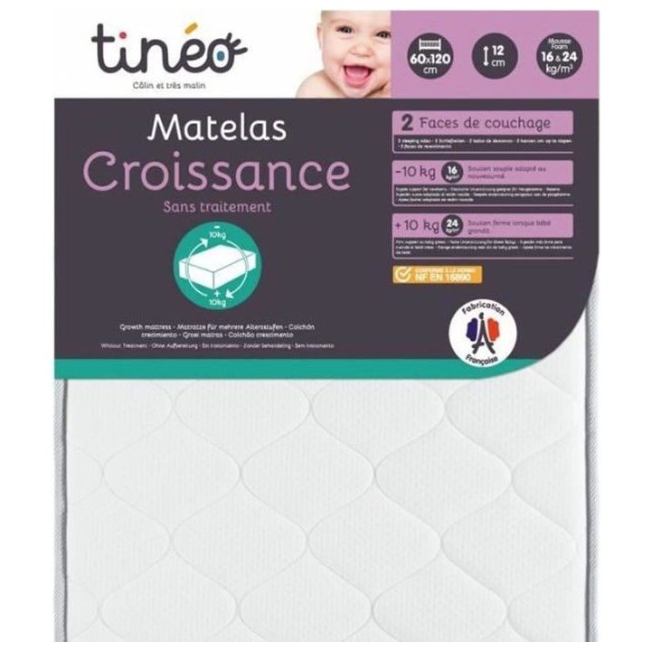 TINEO Matelas croissance 60x120 cm