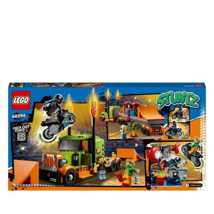 LEGO 60294 City Stuntz Le Camion de Spectacle des Cascadeurs, Moto a R