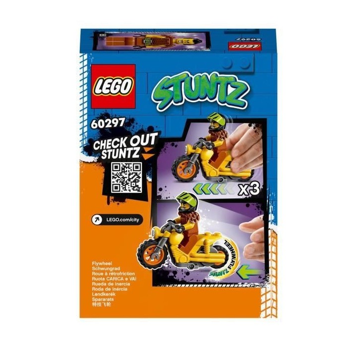 LEGO 60297 City Stuntz La Moto de Cascade Démolition, Ensemble Moto J