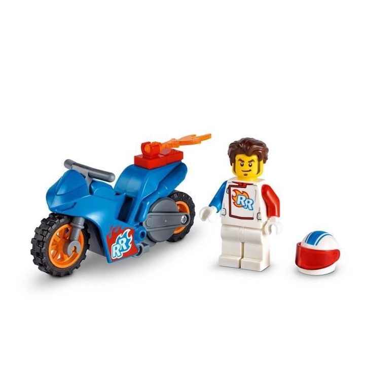 LEGO 60298 City Stuntz La Moto de Cascade Fusée, Moto a Rétrofrictio
