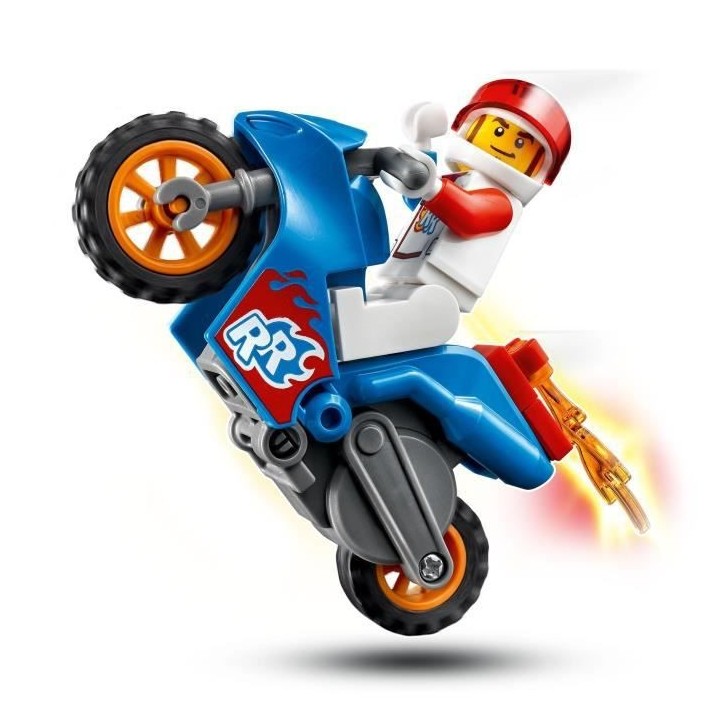 LEGO 60298 City Stuntz La Moto de Cascade Fusée, Moto a Rétrofrictio