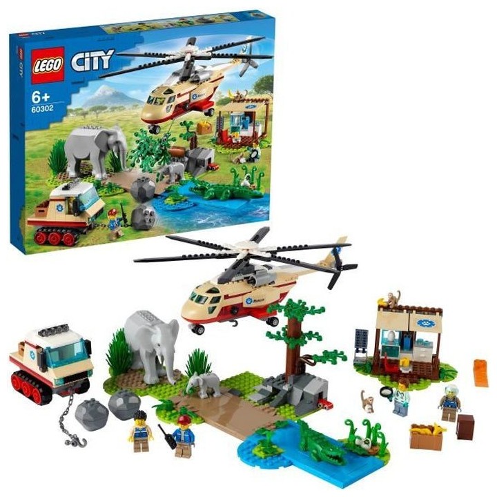 LEGO City 60302 L'Opération de Sauvetage des Animaux Sauvages, Figuri