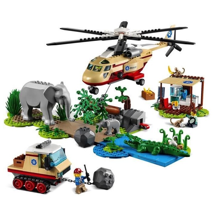 LEGO City 60302 L'Opération de Sauvetage des Animaux Sauvages, Figuri