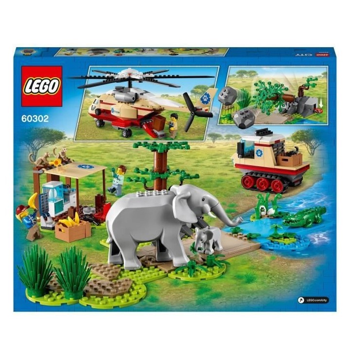 LEGO City 60302 L'Opération de Sauvetage des Animaux Sauvages, Figuri