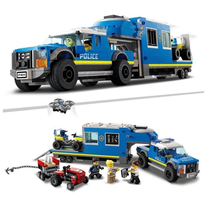 LEGO 60315 City Le Camion de Commandement Mobile de La Police, Jouet A