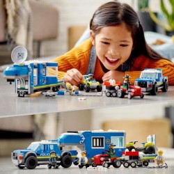 LEGO 60315 City Le Camion de Commandement Mobile de La Police, Jouet Aventures avec Tracteur, Drone et 4 Minifigures