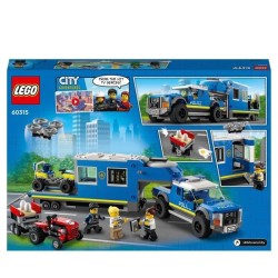 LEGO 60315 City Le Camion de Commandement Mobile de La Police, Jouet Aventures avec Tracteur, Drone et 4 Minifigures