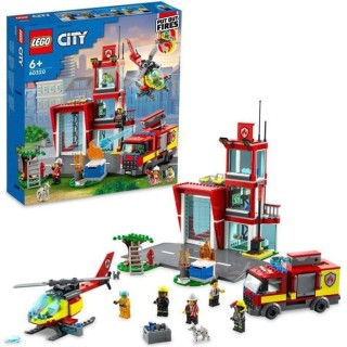 LEGO 60320 City Fire La Caserne Des Pompiers, Set avec Garage, Jouet C
