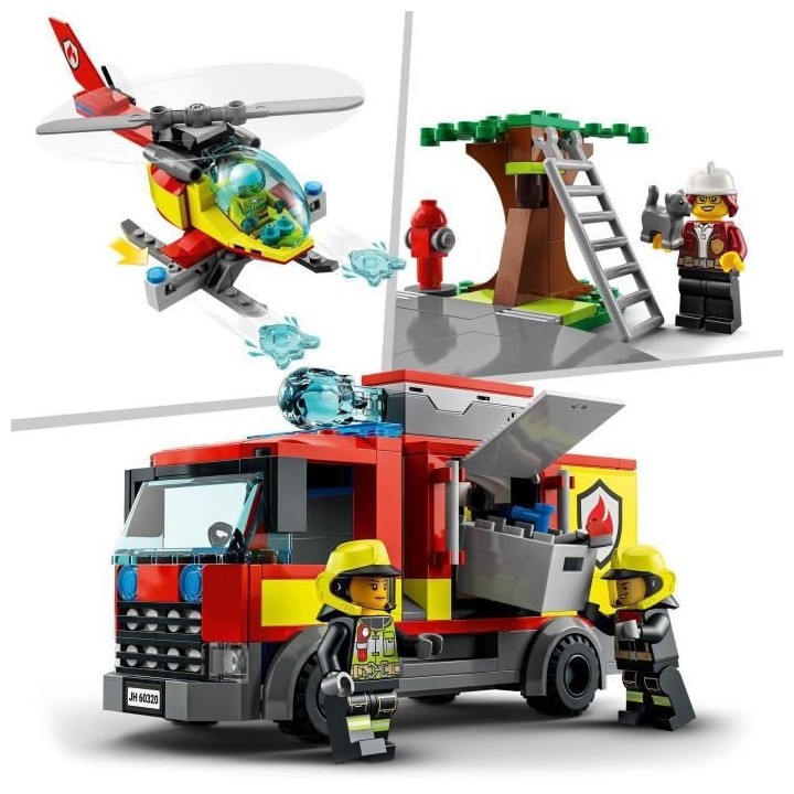 LEGO 60320 City Fire La Caserne Des Pompiers, Set avec Garage, Jouet C