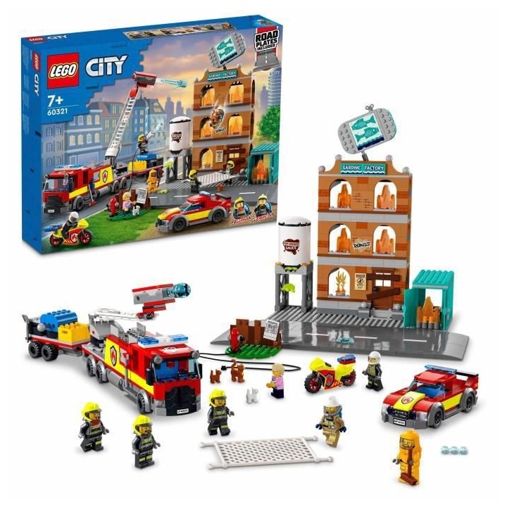 LEGO 60321 City Fire La Brigade Pompiers Set de Construction avec Flam