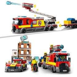 LEGO 60321 City Fire La Brigade Pompiers Set de Construction avec Flammes, Minifigures, Jouet Camion pour Enfants des 7 ans