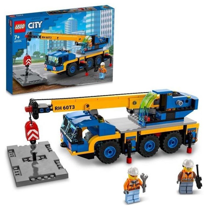LEGO 60324 City Great Vehicles La Grue Mobile Set de Véhicules de Con