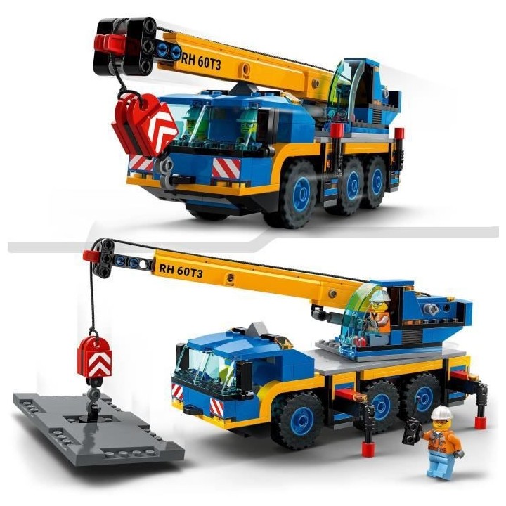 LEGO 60324 City Great Vehicles La Grue Mobile Set de Véhicules de Con