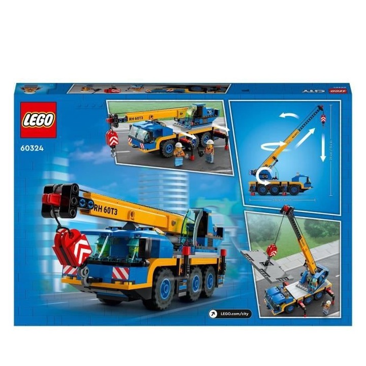 LEGO 60324 City Great Vehicles La Grue Mobile Set de Véhicules de Con