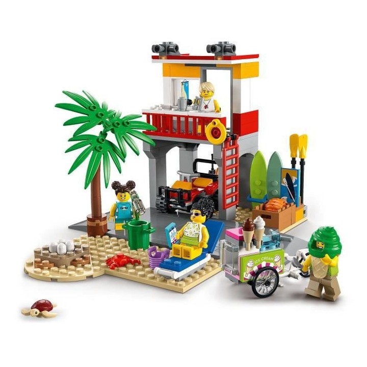 LEGO 60328 City Le Poste De Secours sur La Plage, Jouet de Constructio