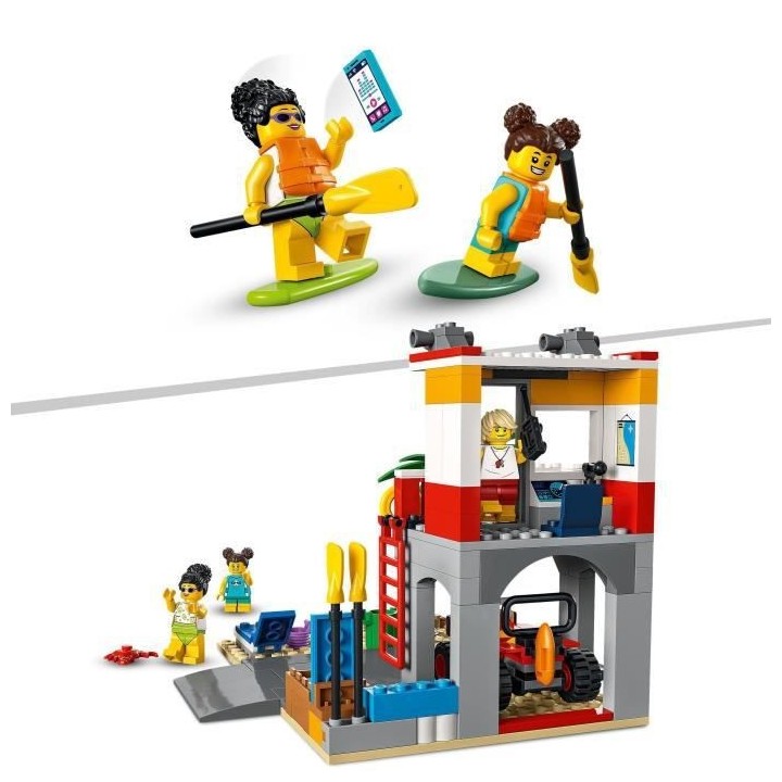 LEGO 60328 City Le Poste De Secours sur La Plage, Jouet de Constructio