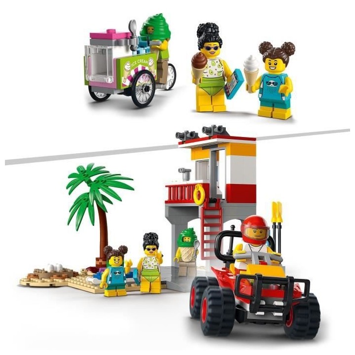 LEGO 60328 City Le Poste De Secours sur La Plage, Jouet de Constructio