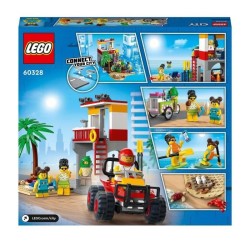 LEGO 60328 City Le Poste De Secours sur La Plage, Jouet de Construction, Quad et Plaque Route, Cadeau pour Enfants +5 Ans