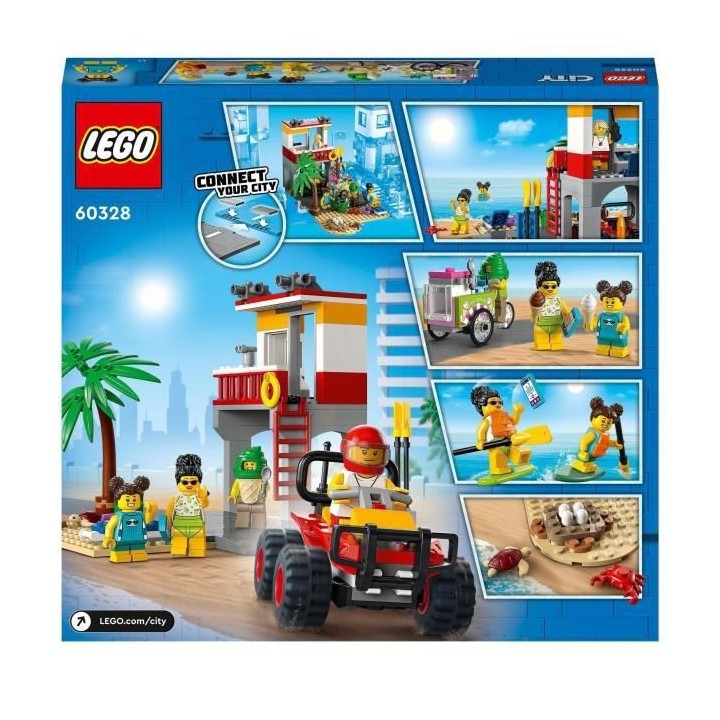 LEGO 60328 City Le Poste De Secours sur La Plage, Jouet de Constructio