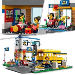 LEGO 60329 City Une Journée d'École, Jouet de Construction Bus, 2 Classes et Plaques de Route, Set pour Enfants +6 Ans