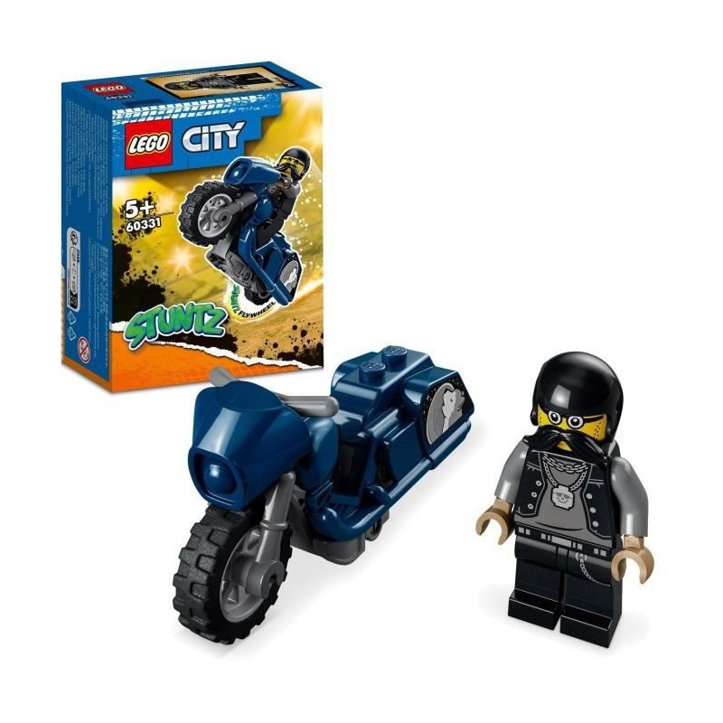 LEGO 60331 City Stuntz La Moto de Cascade du Biker, Jouet de Cascadeur Stuntz, Idée de Cadeau pour Garçons et Filles des 5 ans