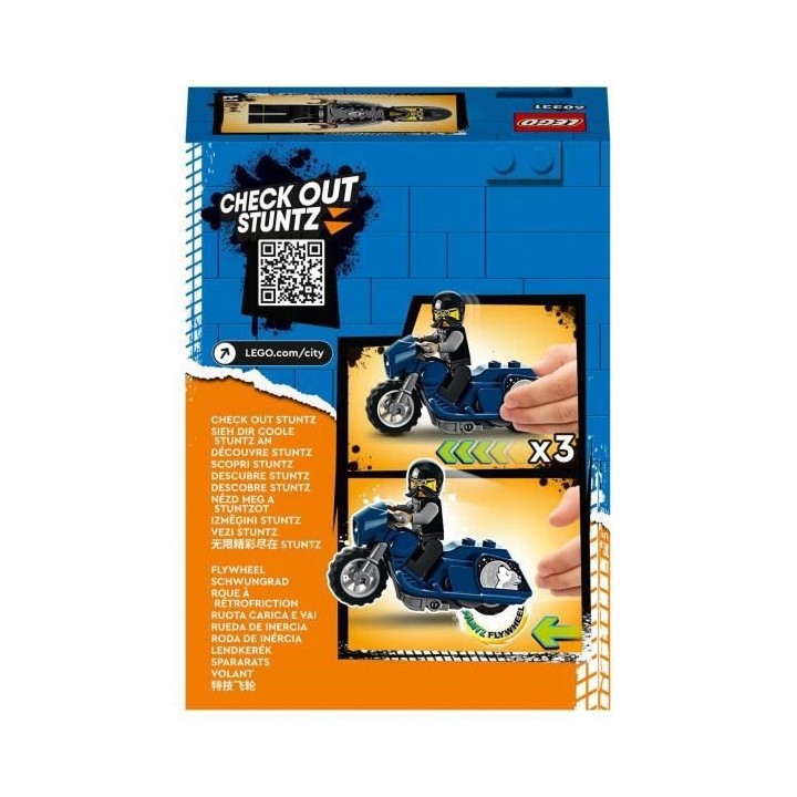 LEGO 60331 City Stuntz La Moto de Cascade du Biker, Jouet de Cascadeur