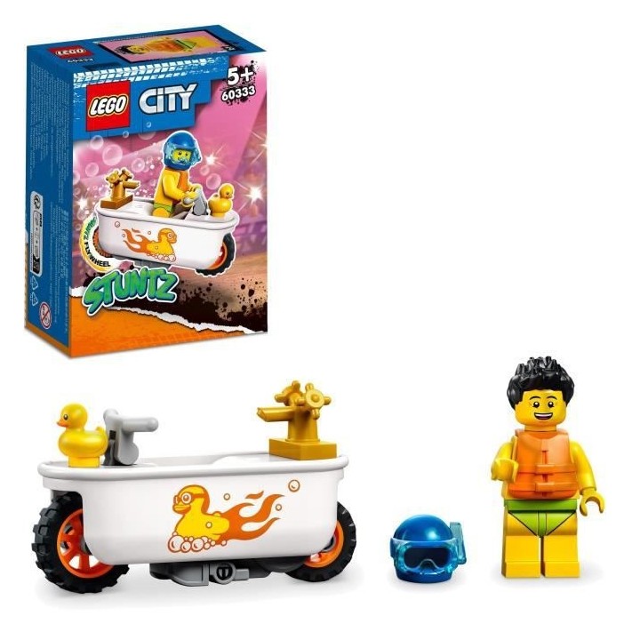 LEGO 60333 City Stuntz La Moto de Cascade Baignoire, Jouet avec Minifi